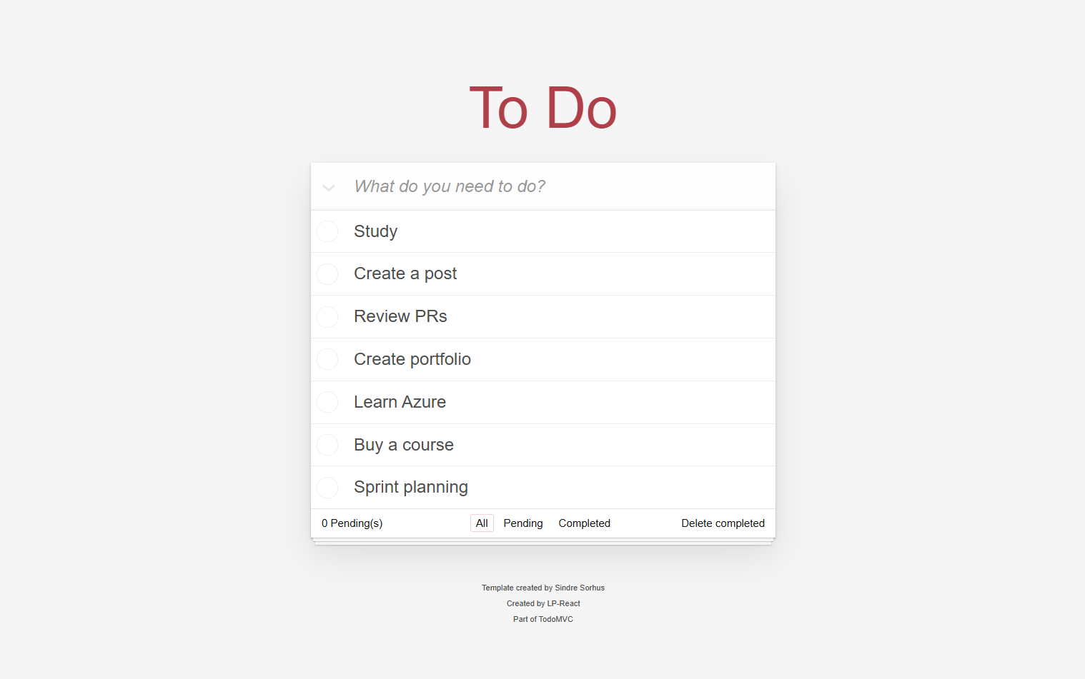 To Do App